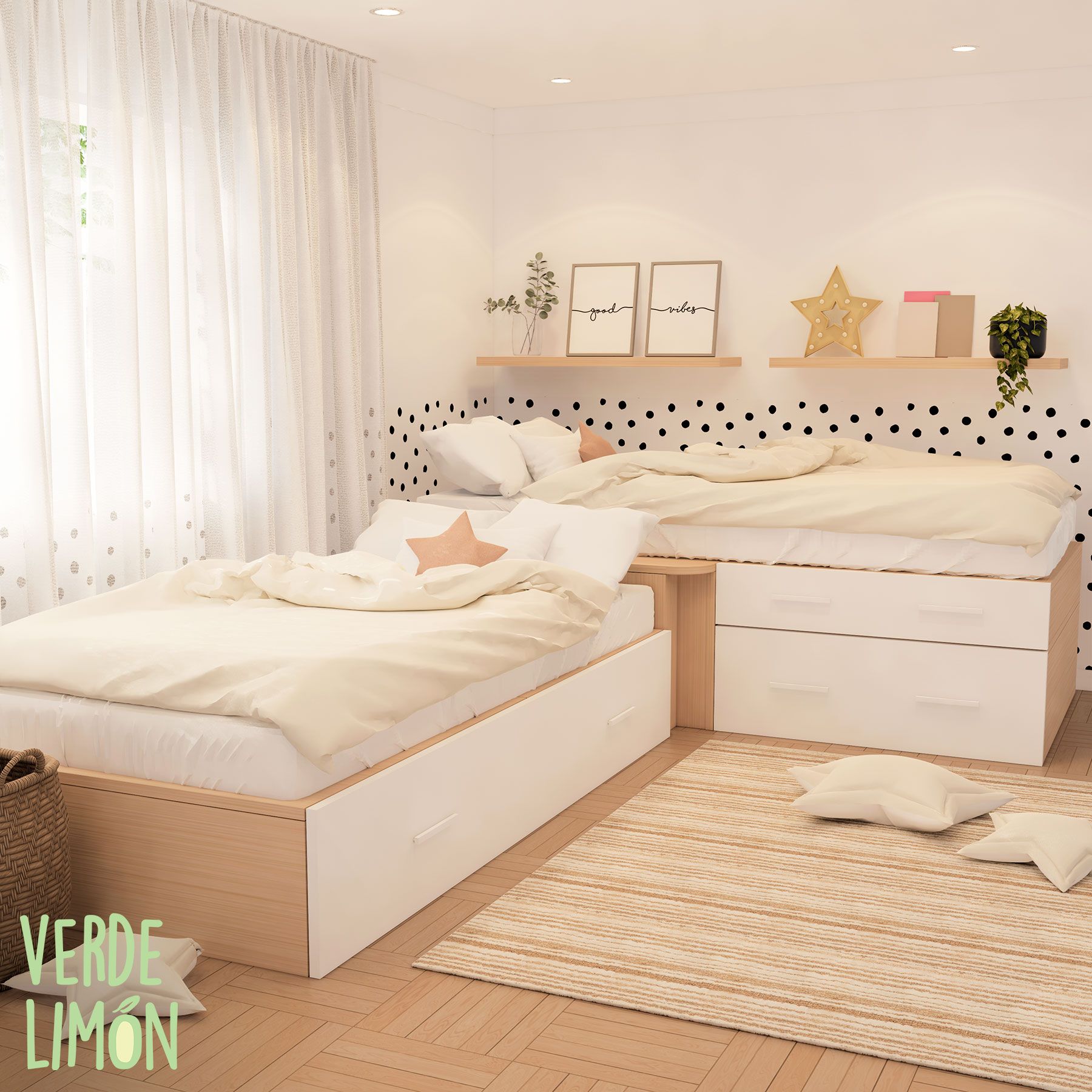 cama nido en esquina infantil