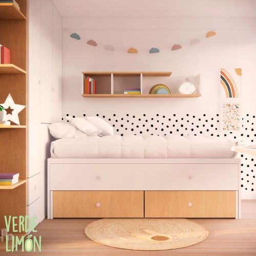 Cama compacta CHARO FT con 2 cajones