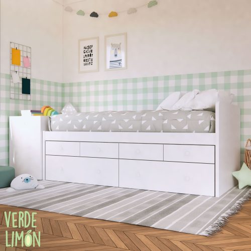 cama nido con cajones blanca