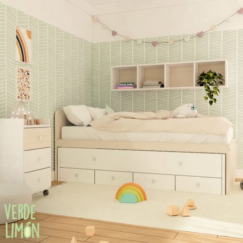 cama compacta con cajones