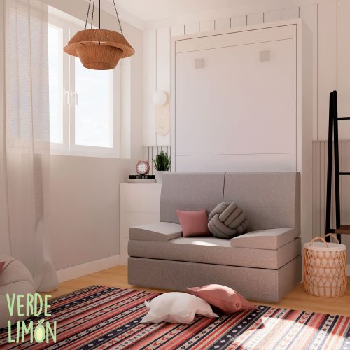 cama abatible vertical con sofa