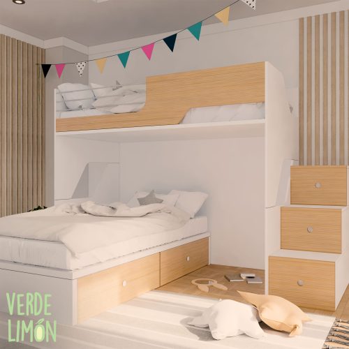 cama litera en esquina