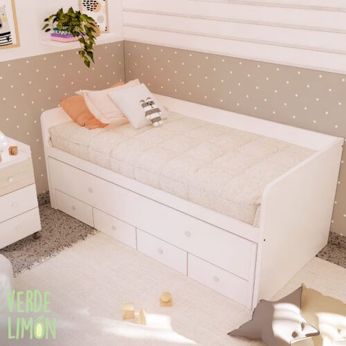 cama compacta con cajones
