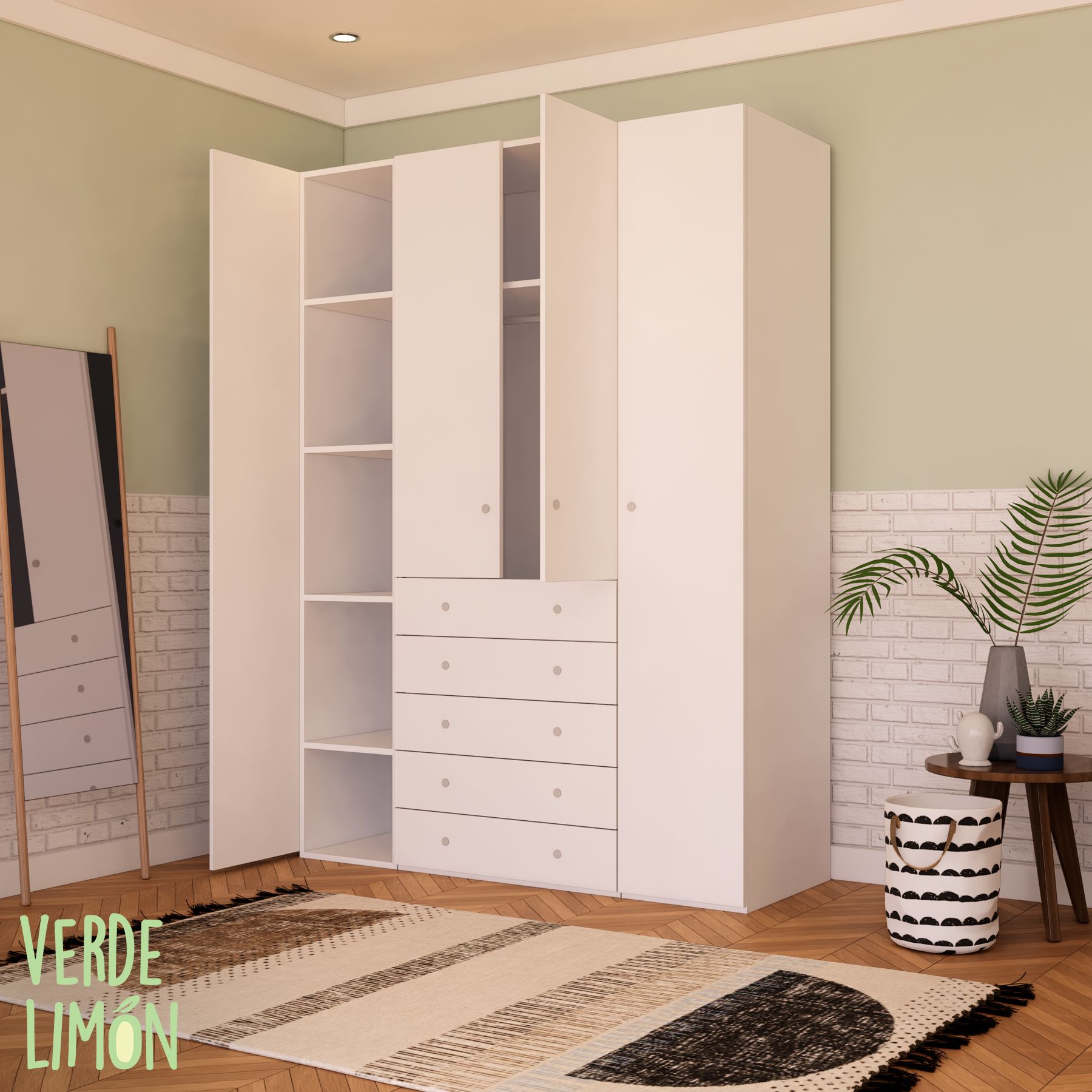 Armario 4 Puertas + 5 Cajones - Imagen 2