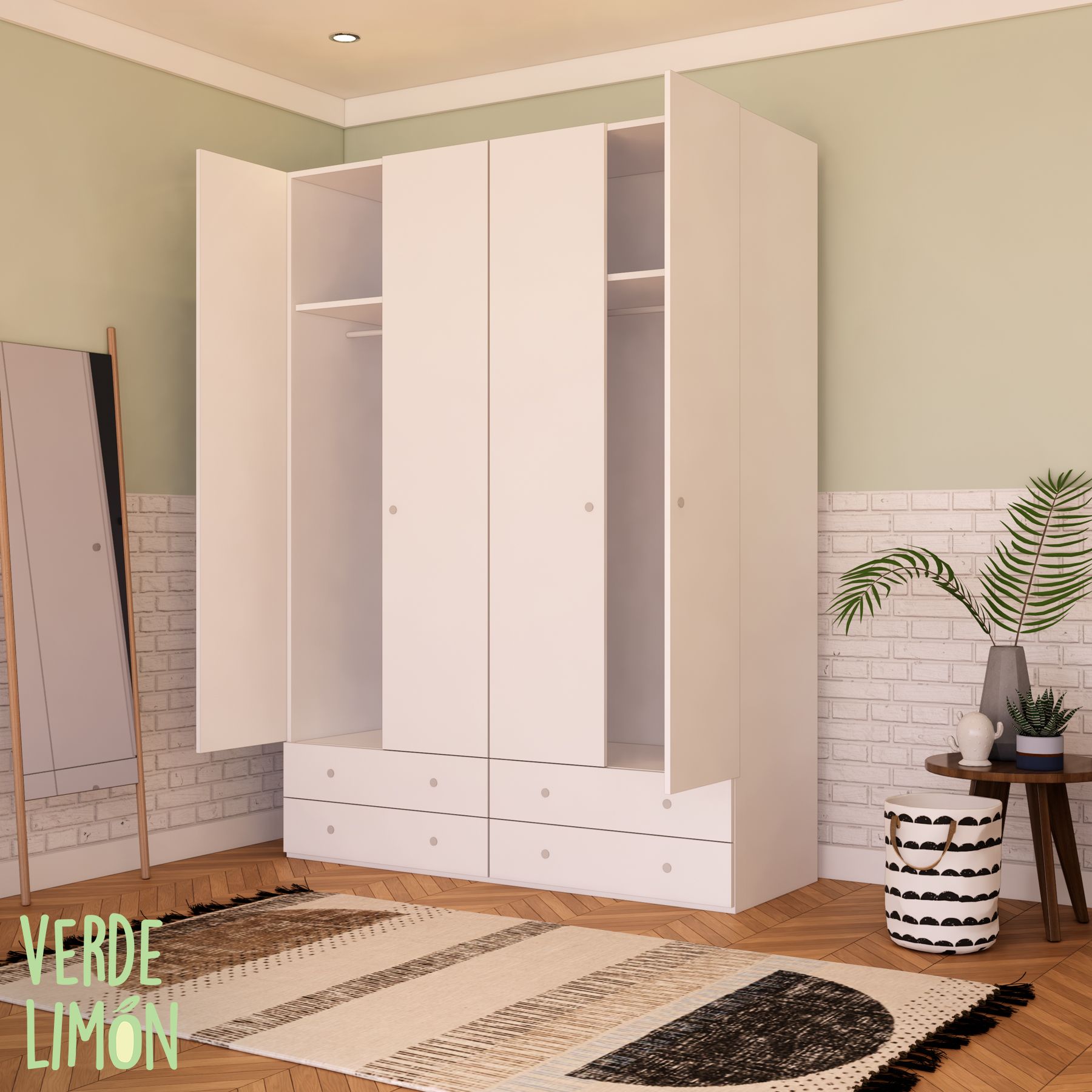 Armario 4 Puertas + 4 Cajones - Imagen 2