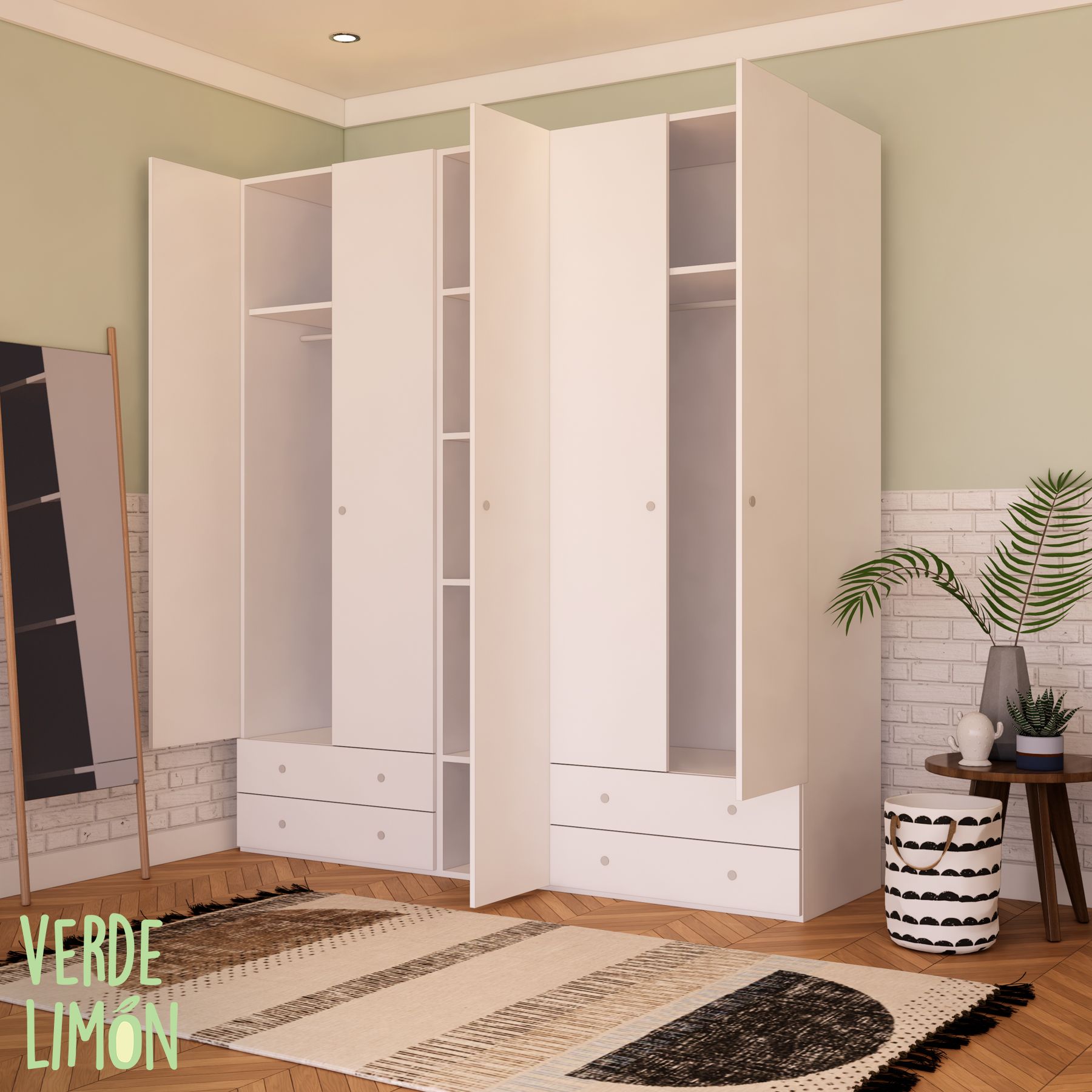 Armario 5 Puertas + 4 Cajones - Imagen 2
