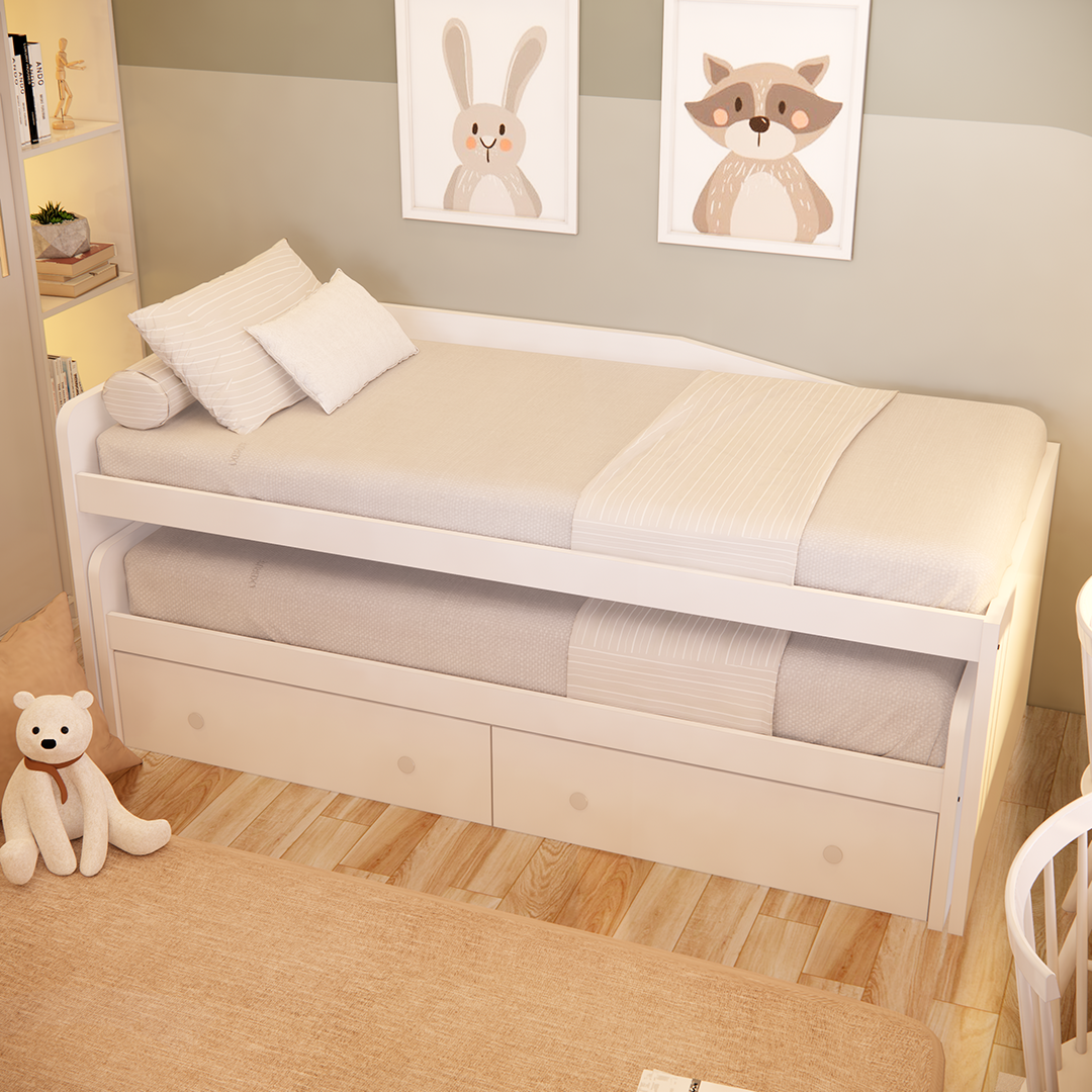 Cama compacta FELIPE con 2 cajones