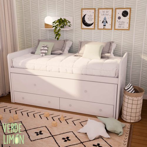 cama compacta Cecille 2 cajones