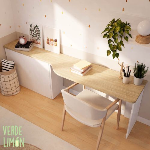 mesa de estudio con forma