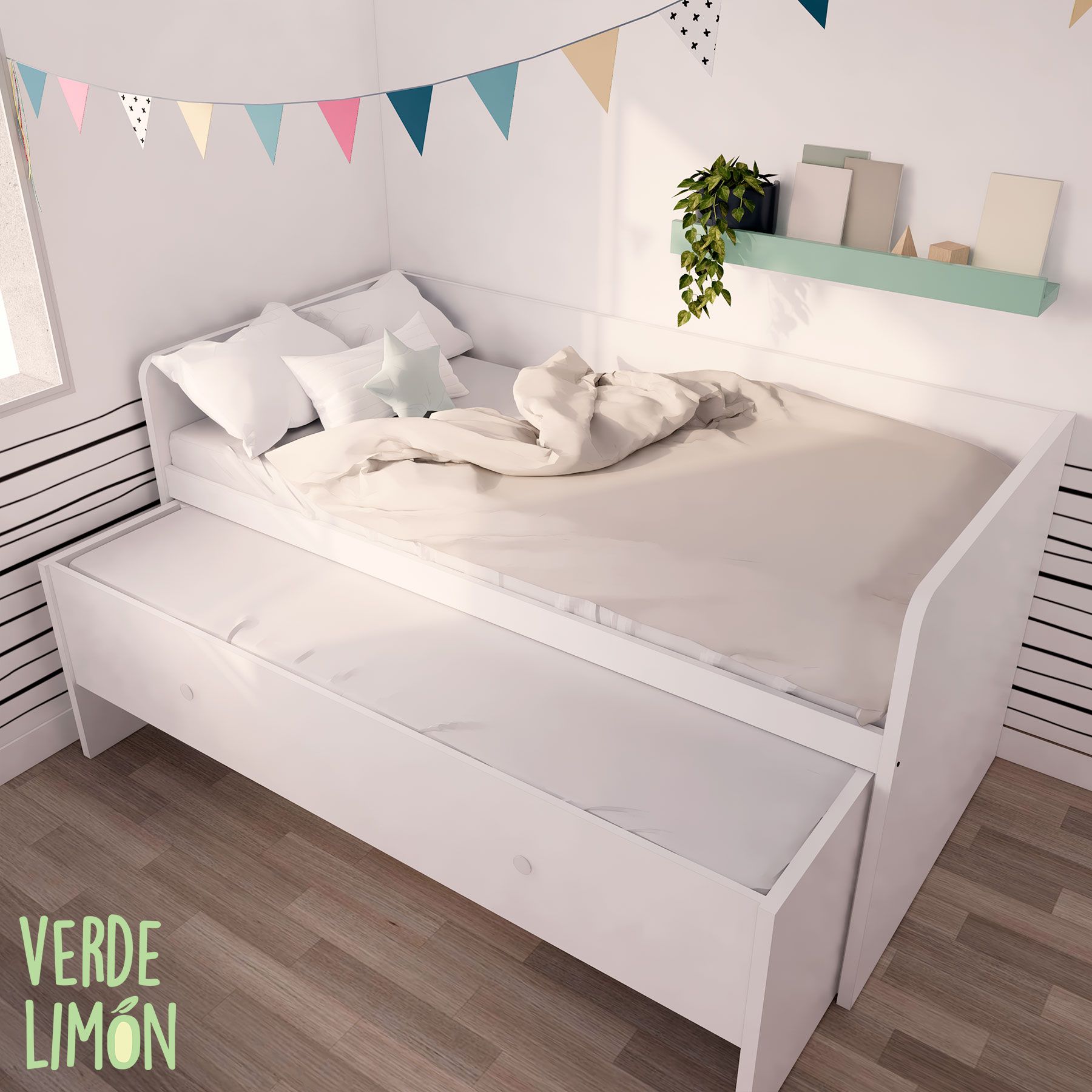 cama compacta juvenil con cajones