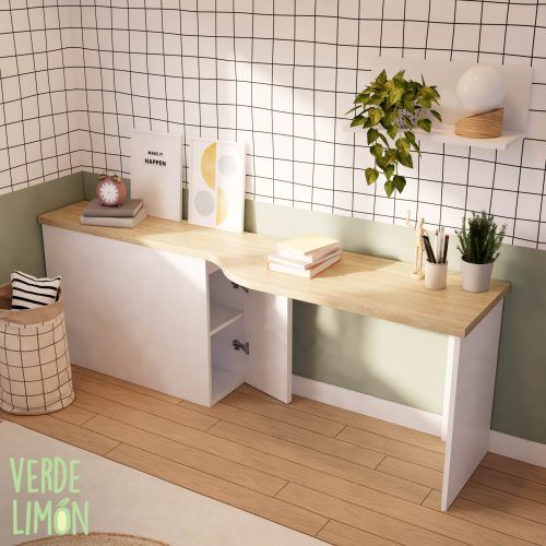 Mesa de estudio con forma juvenil