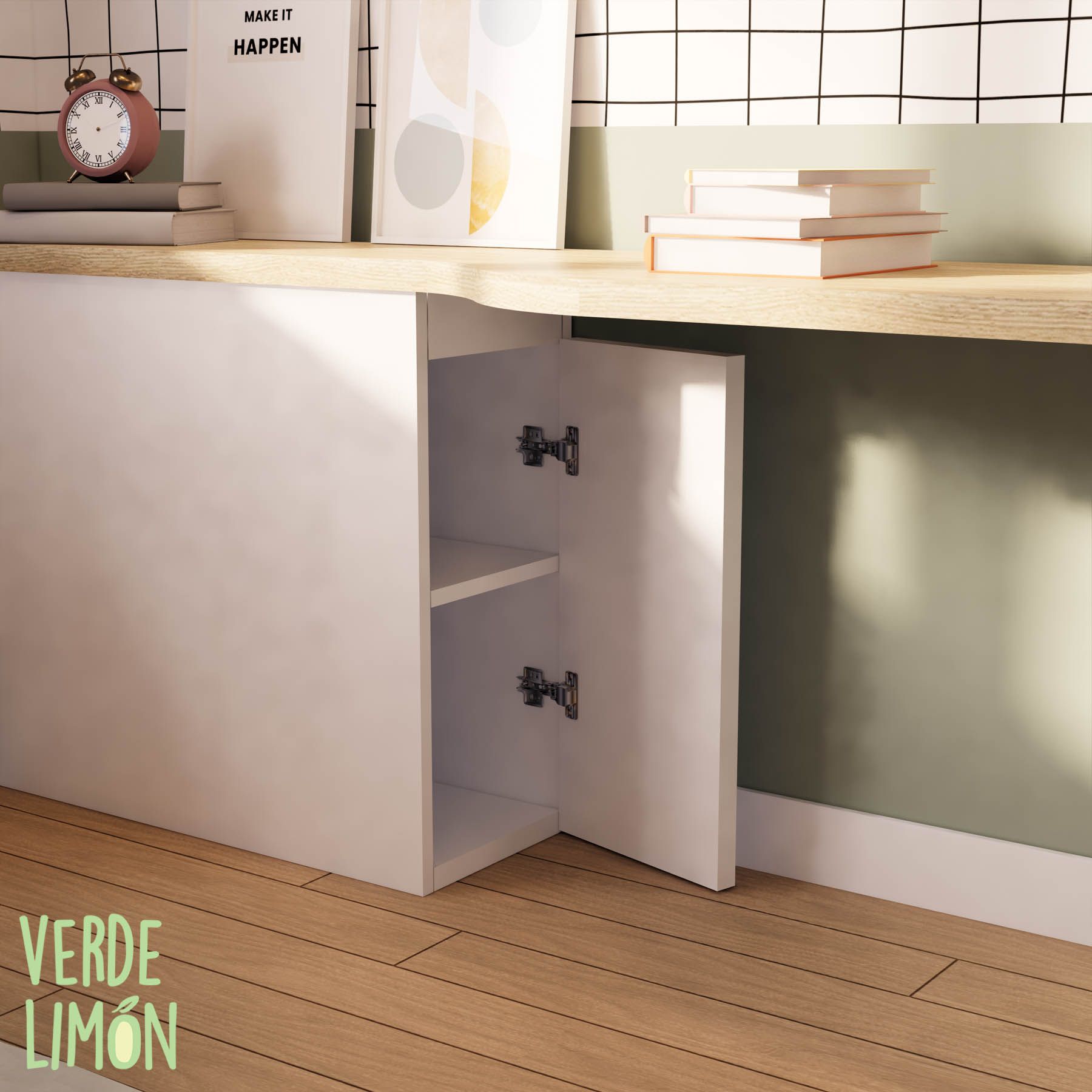 Mesa de estudio con forma y módulo puerta