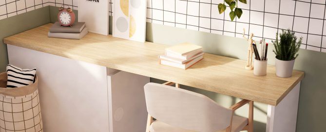mesa de estudio con modulo puerta Felipe