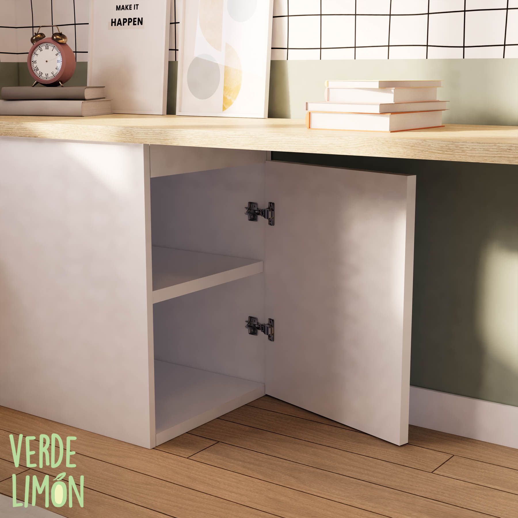 mesa de estudio con almacenaje