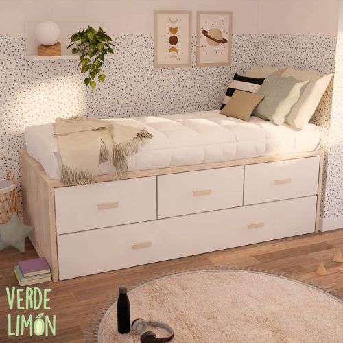 cama nido con cama y 3 contenedores Charo
