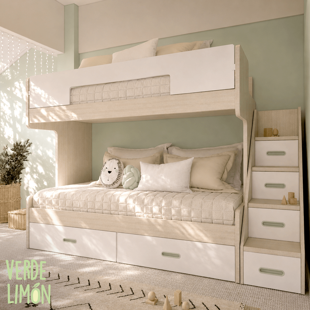 Cama Litera MARA con Mueble Escalera