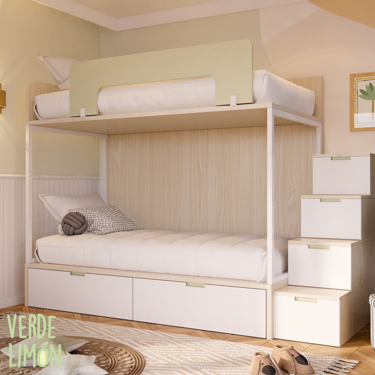 Cama Litera ALI con barandilla rebatible